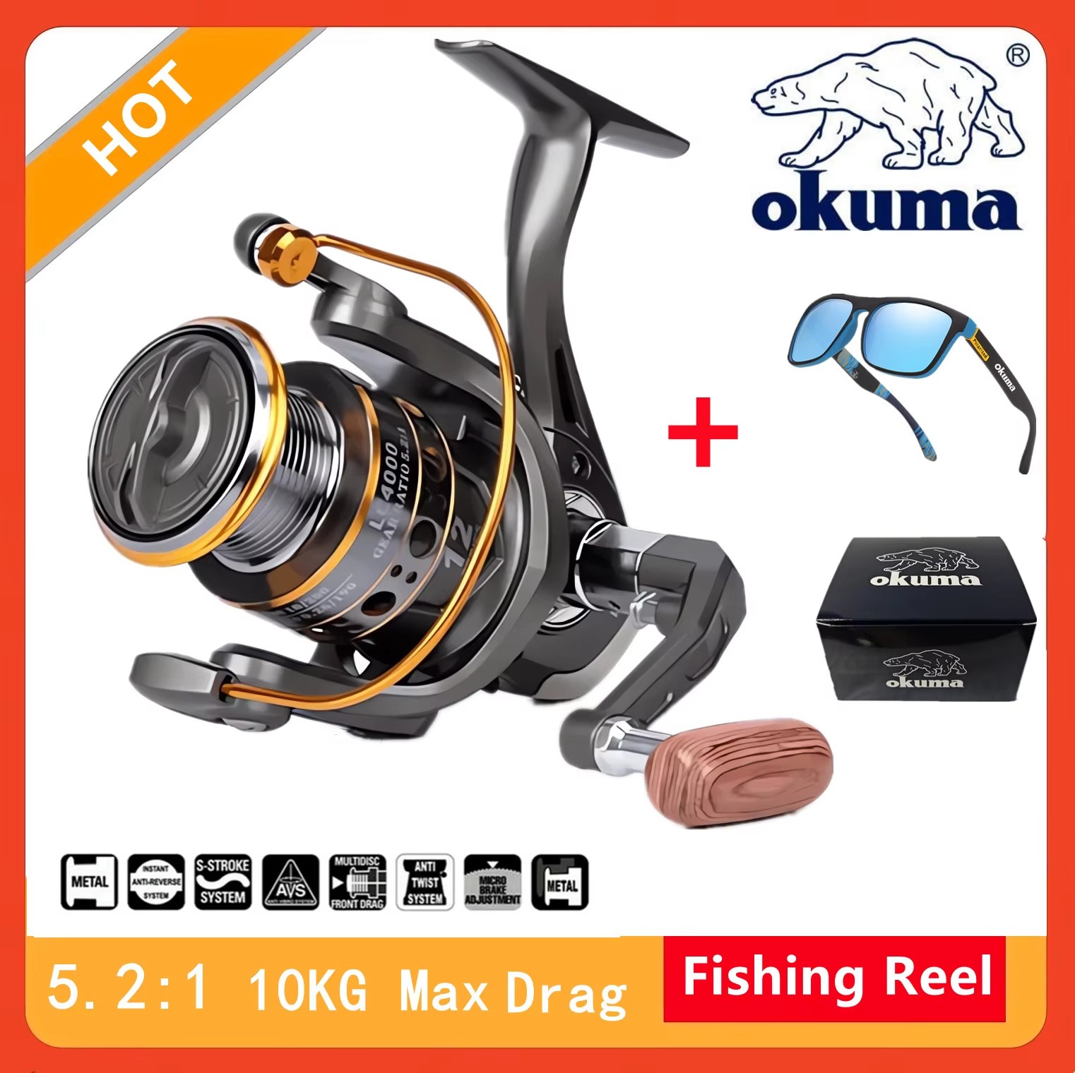 Daiwa Reel Fuego - Carrete de Pesca Okuma de Alta