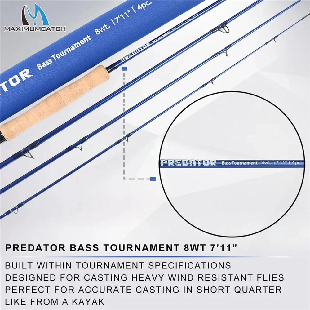 MAXIMUMCATCH 9 pies 8-12WT Pre - Fishing Rod Ice reseña y precio